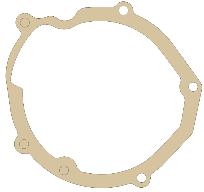 Yamaha YZ125 Crankcase Cover 1 gasket outline