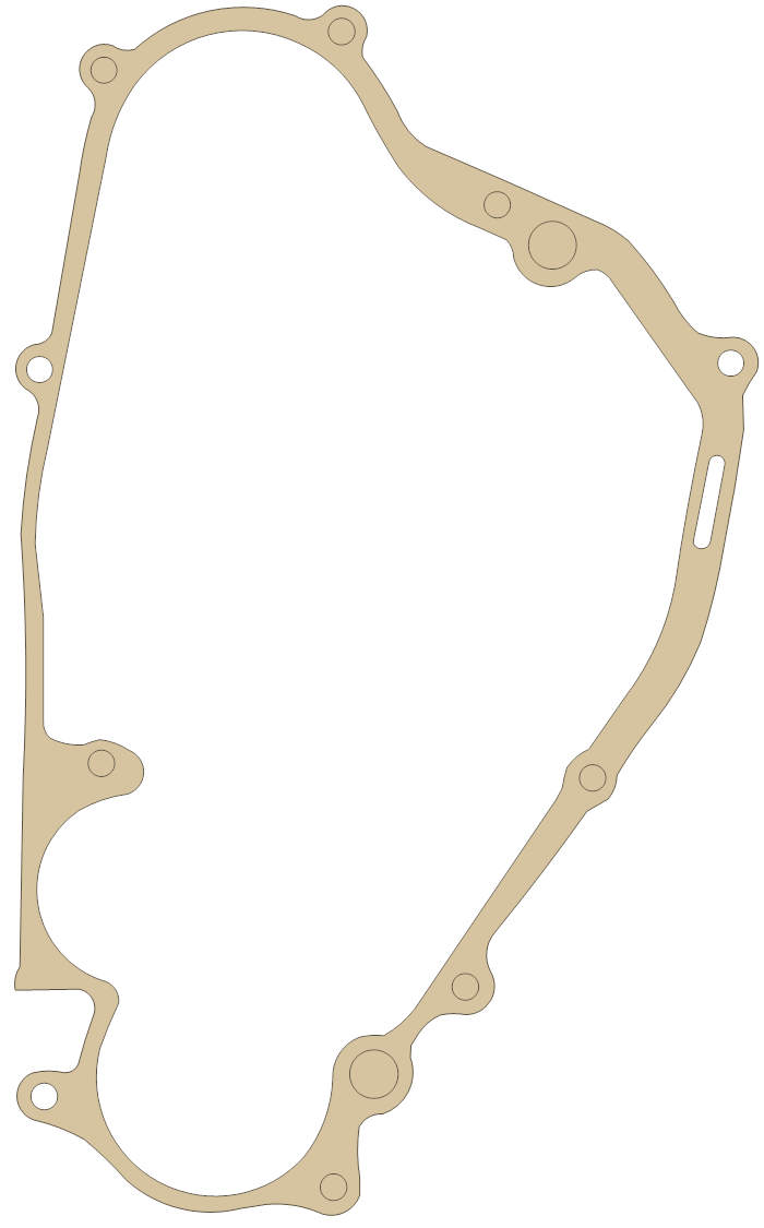 Yamaha YZ250 Crankcase Cover 3 gasket outline