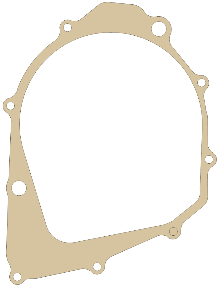Yamaha Crankcase Cover 1 gasket outline, OEM 2GU-15411-00, A material
