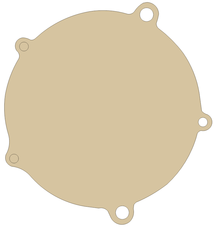 Yamaha YZ125 Crankcase Cover 2 gasket outline