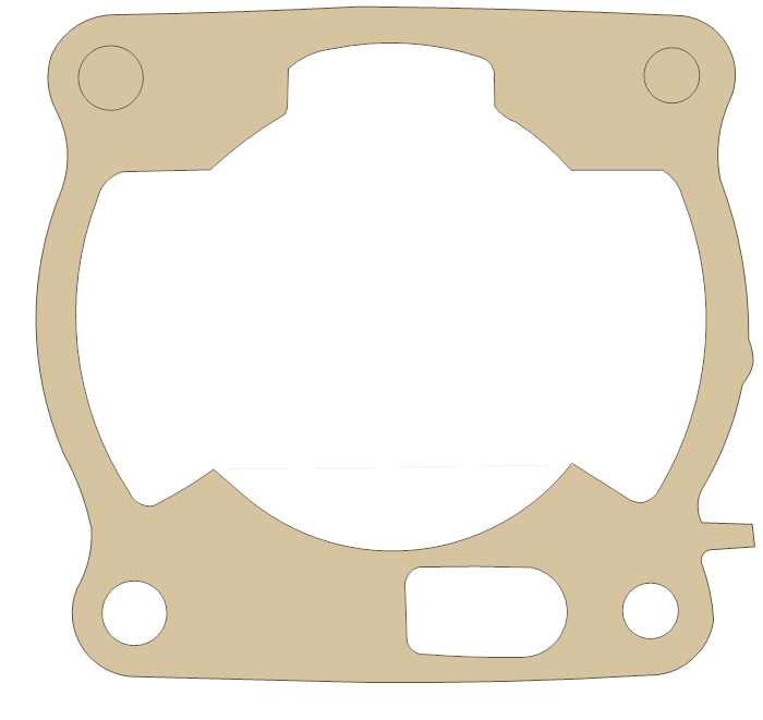 Yamaha Cylinder Base gasket outline, OEM 1LX-11351-00, A material