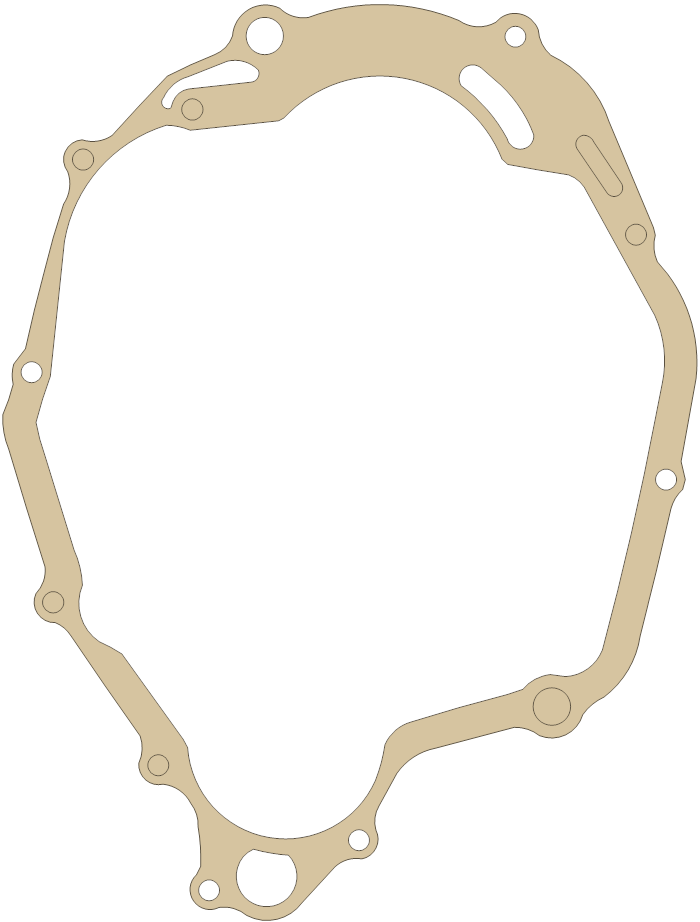 Yamaha TW200 Crankcase Cover 3 gasket outline