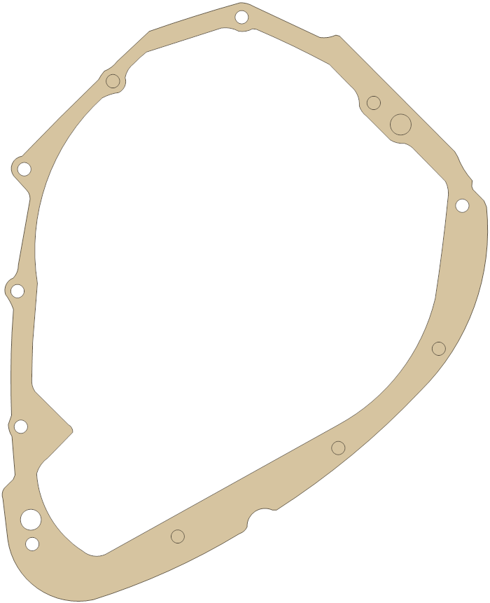 Yamaha Crankcase Cover 1 gasket outline, OEM 4NK-15451-00, A material