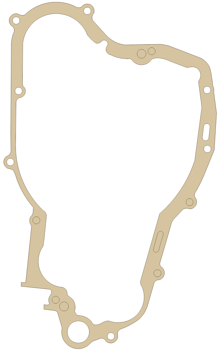 Yamaha Crankcase Cover 3 gasket outline, OEM 5CU-15462-00, A material