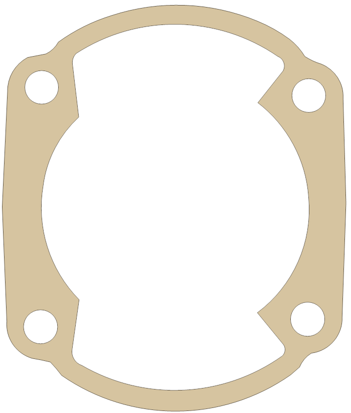 Yamaha YZ360 Cylinder Base gasket outline
