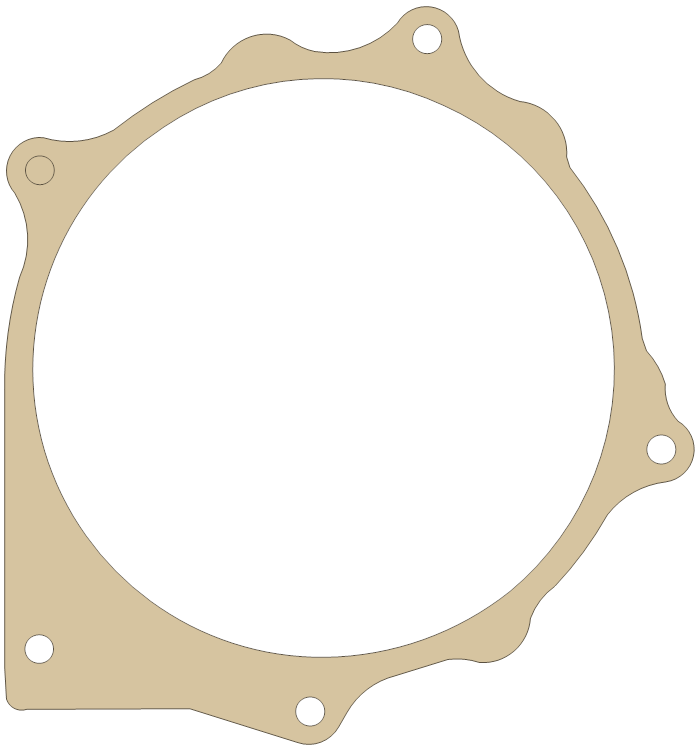 Yamaha Crankcase Cover gasket outline, OEM 1W4-15451-01, A material