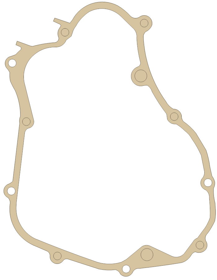 Yamaha Crankcase Cover gasket outline, OEM 5X4-15451-01, A material