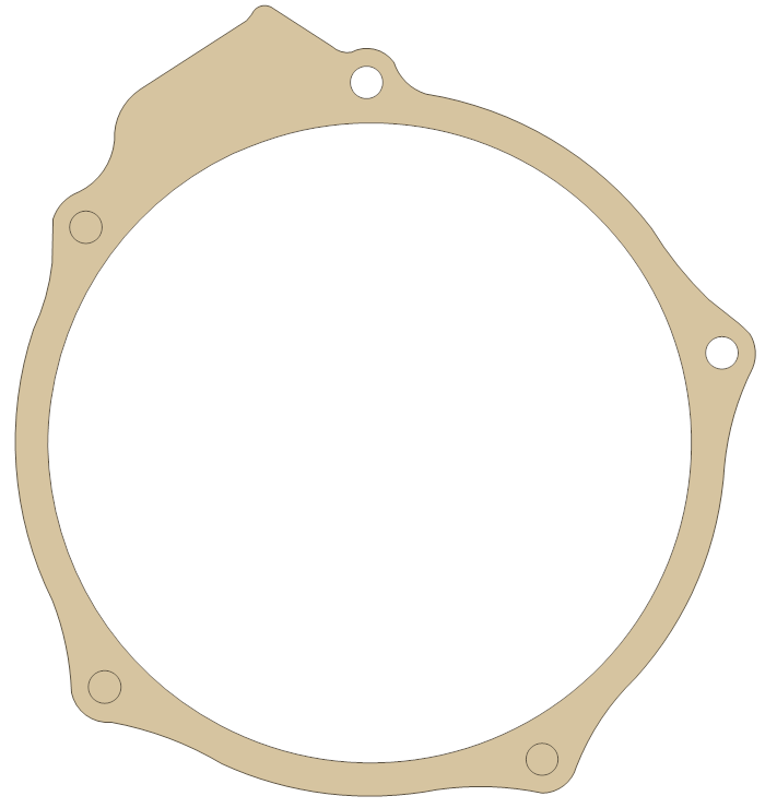 Yamaha 1W1-15455-01 gasket outline, OEM 1W1-15455-01, A material