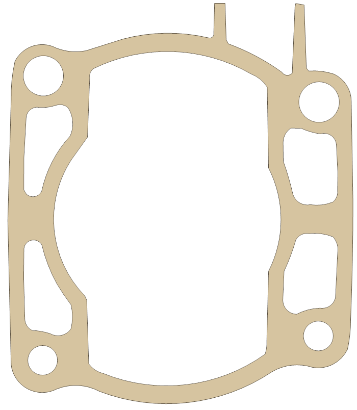 Yamaha Cylinder gasket outline, OEM 5X5-11351-01, A material