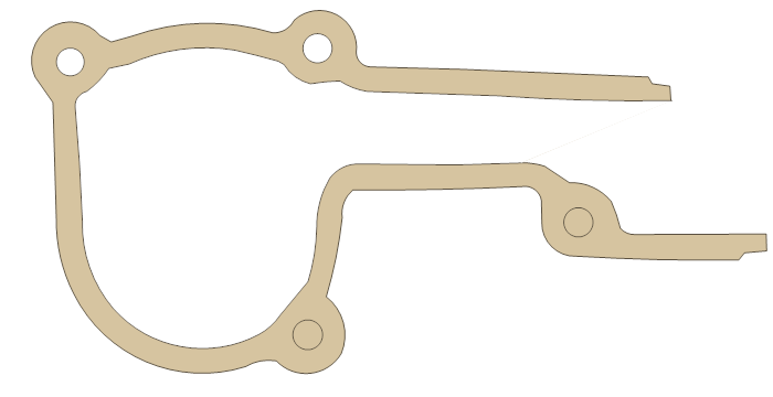 Yamaha Housing 2 gasket outline, OEM 2VM-11993-00, A material