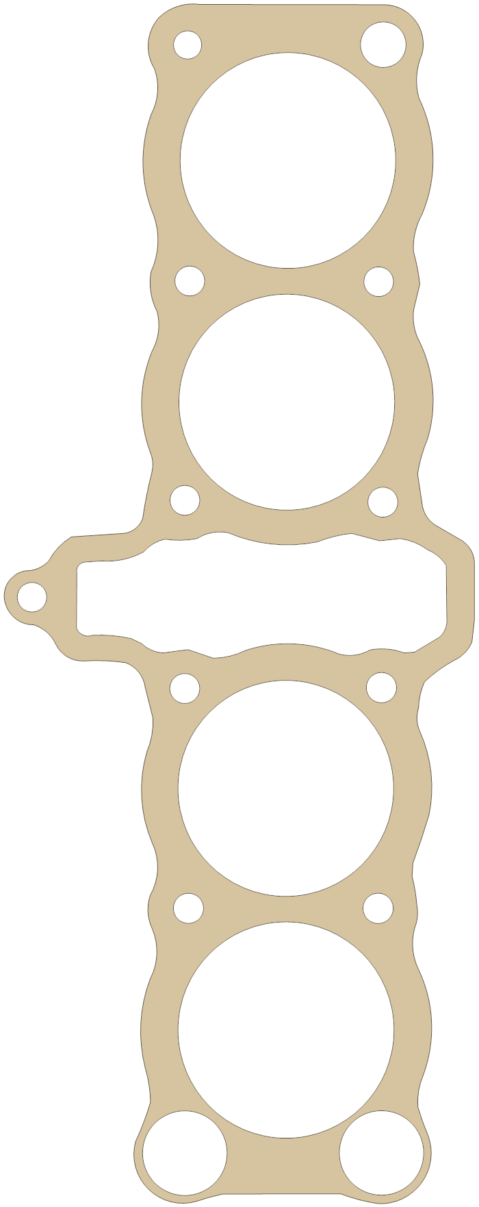 Yamaha XJ750R Cylinder Base gasket outline