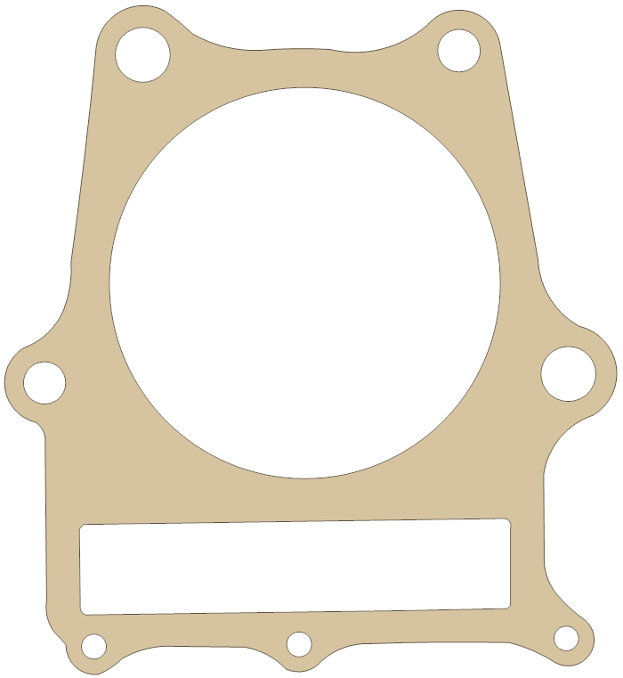 Yamaha Base gasket outline, OEM 583-11351-00-00, A material
