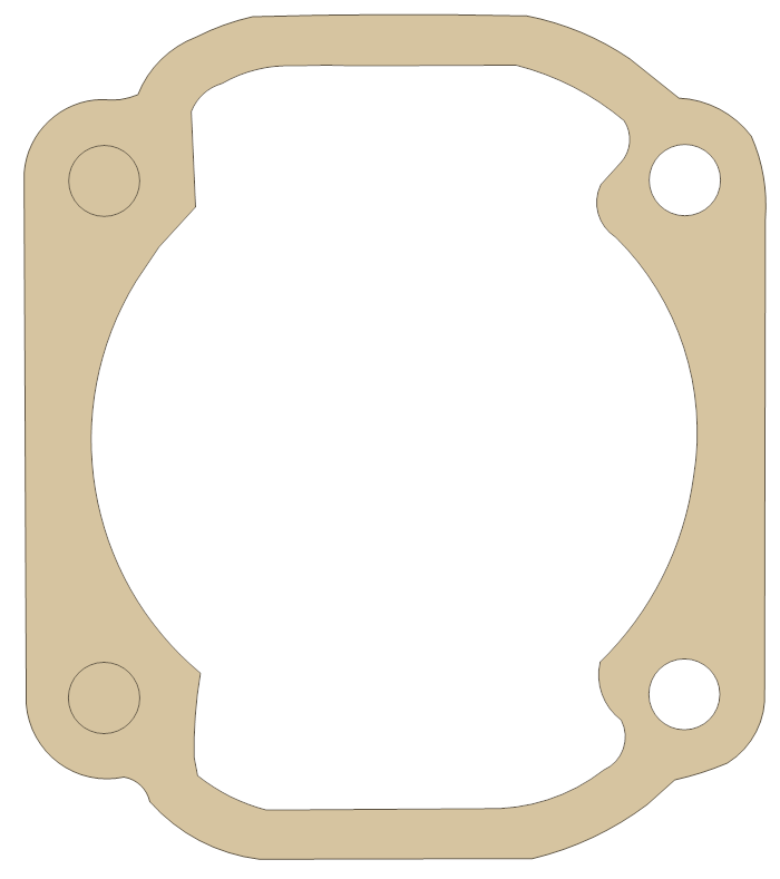 Yamaha RD250 Cylinder 2 gasket outline