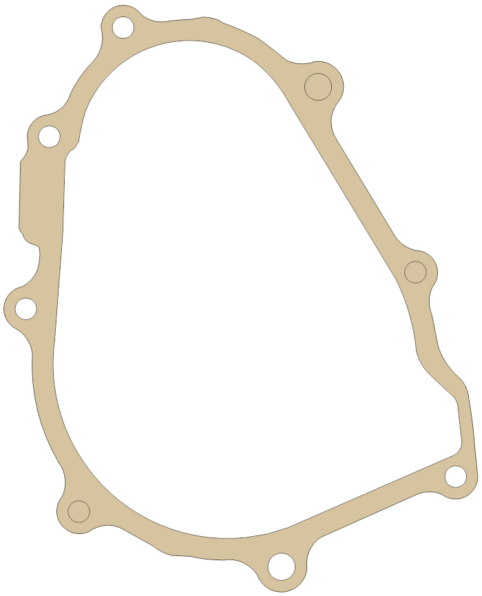 Yamaha WR450F Crankcase Cover 1 gasket outline