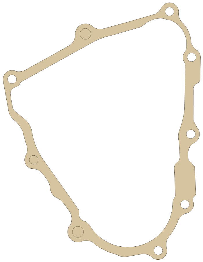 Yamaha Crancase Cover gasket outline, OEM 5TG-15451-00, A material