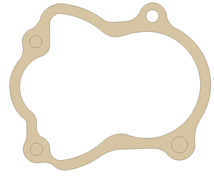 Yamaha 5KM-18146-00 gasket outline, OEM 5KM-18146-00, A material