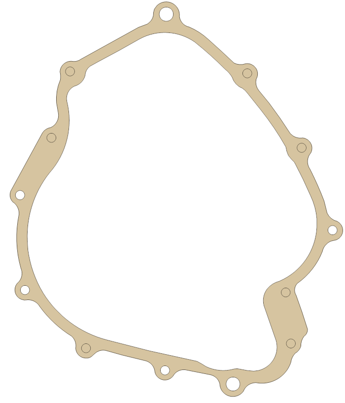 Yamaha 5KM-15451-00 gasket outline, OEM 5KM-15451-00, A material