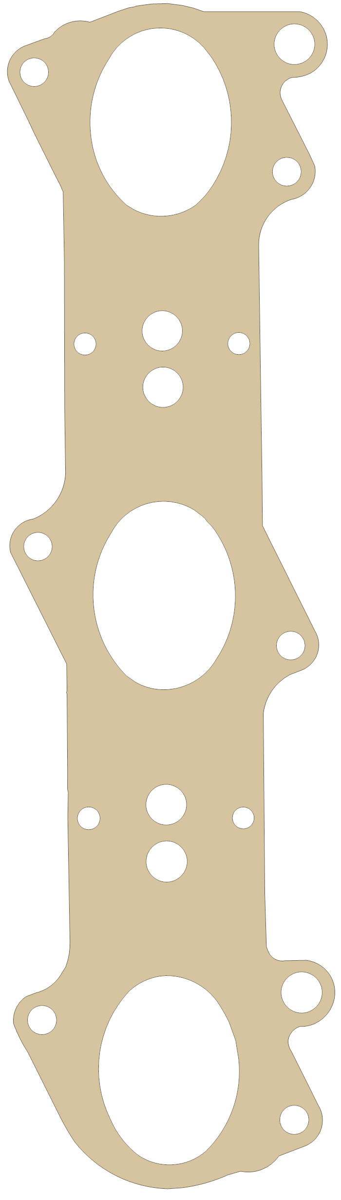 Yamaha 66V-13556-00 gasket outline, OEM 66V-13556-00, A material