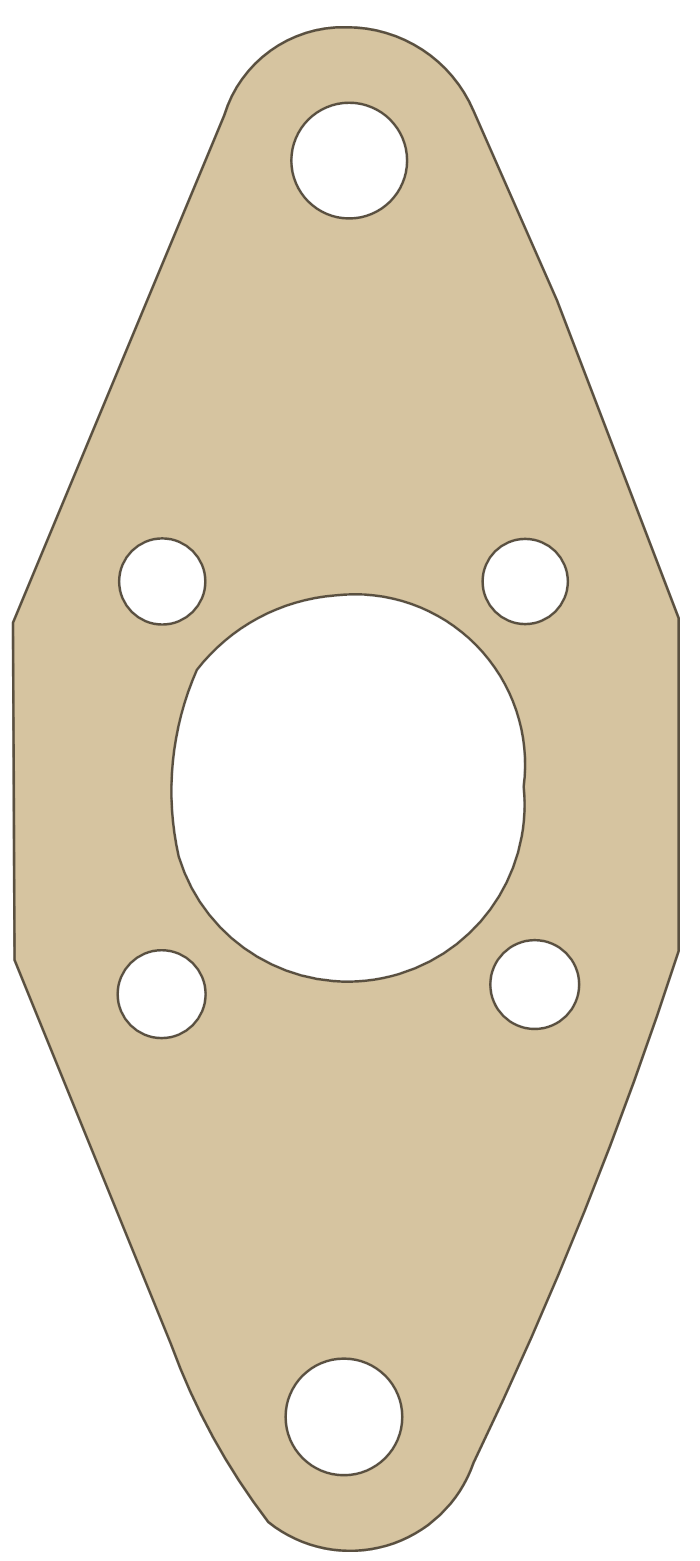 Ski-Doo 800 Exhaust Valve gasket outline