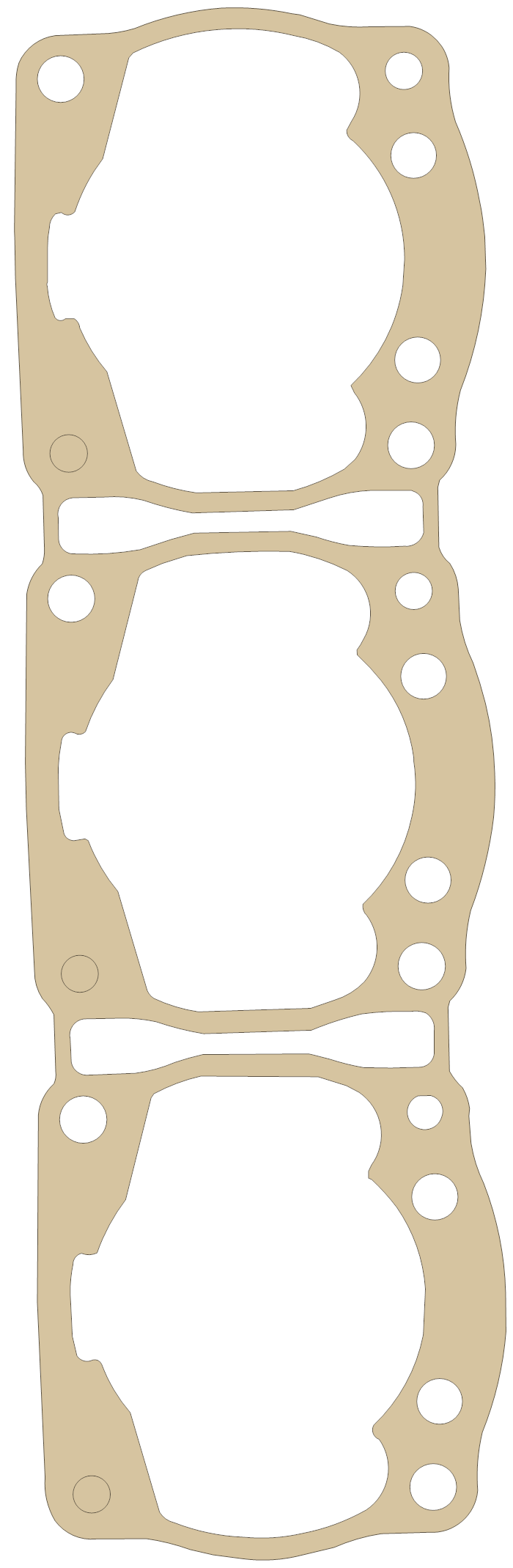 Arctic Cat Cylinder gasket outline, OEM 3005-016, A material