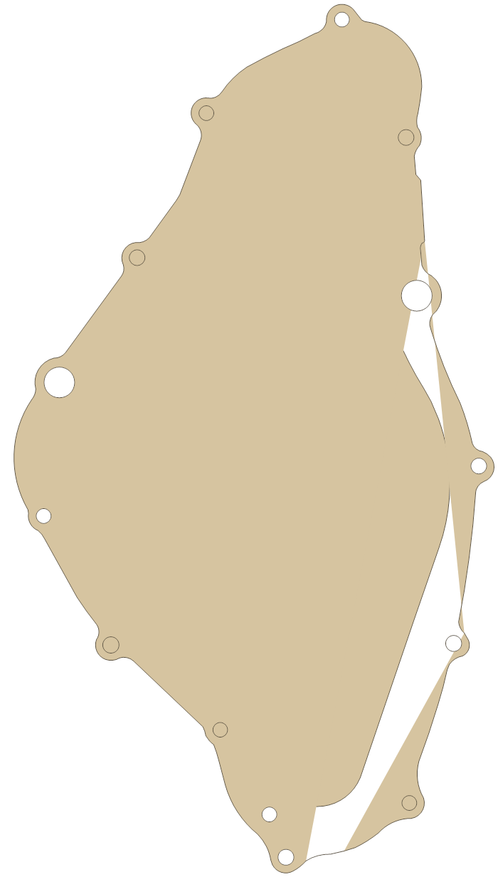 Arctic Cat Left Cover gasket outline, OEM 3423-395, A material