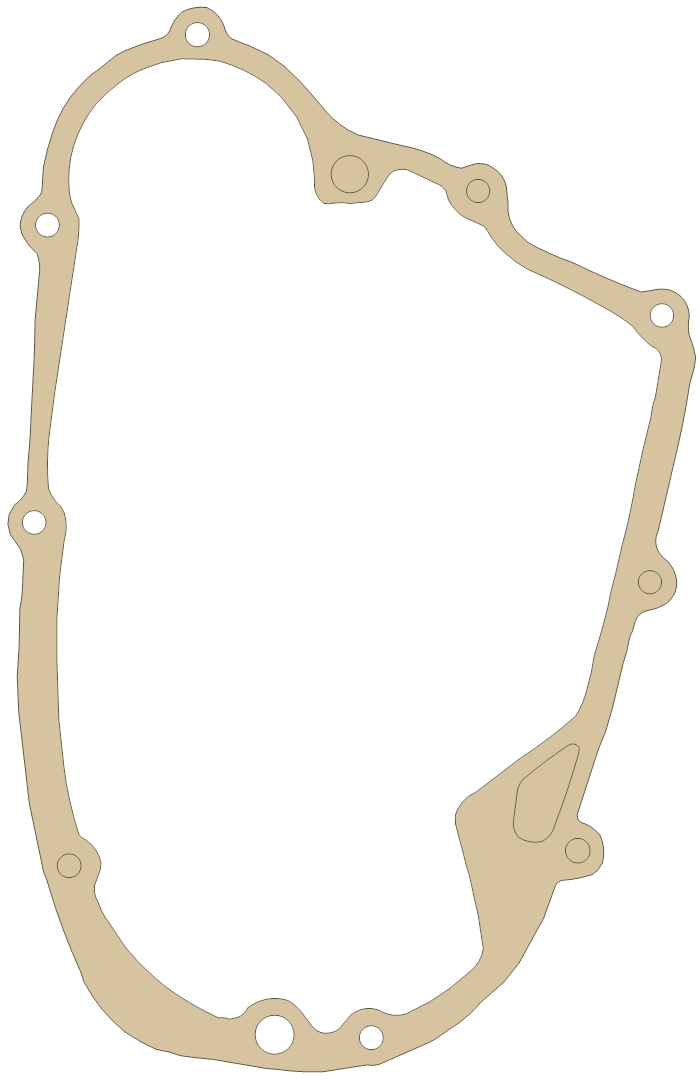 Crows Clutch gasket outline, OEM 401-15451-00, A material