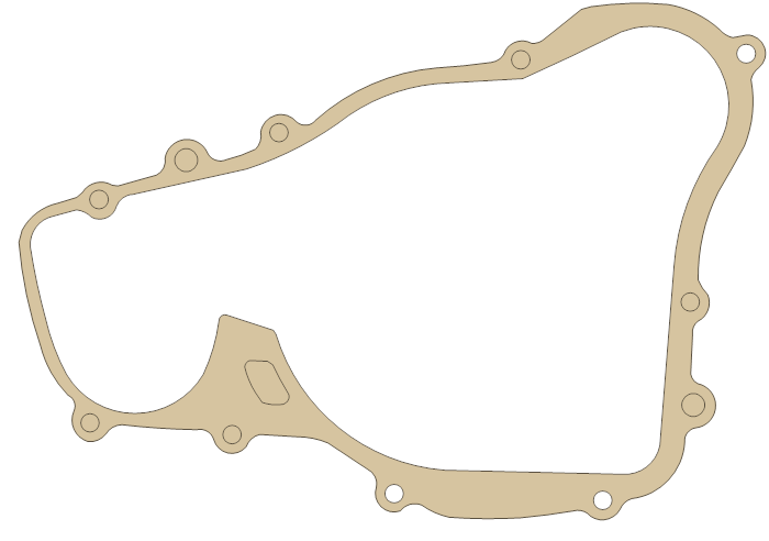 Honda CR125R Right Cover gasket outline