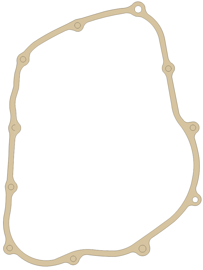 Honda R. Crankcase Cover gasket outline, OEM 11394-MG3-000, A material