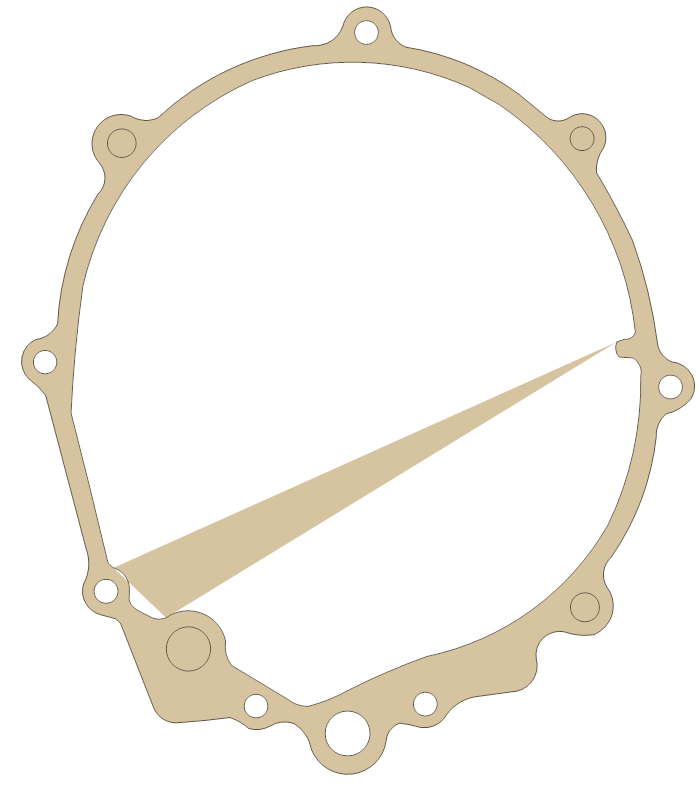 Honda L. Crankcase Cover gasket outline, OEM 11395-MG3-000, A material