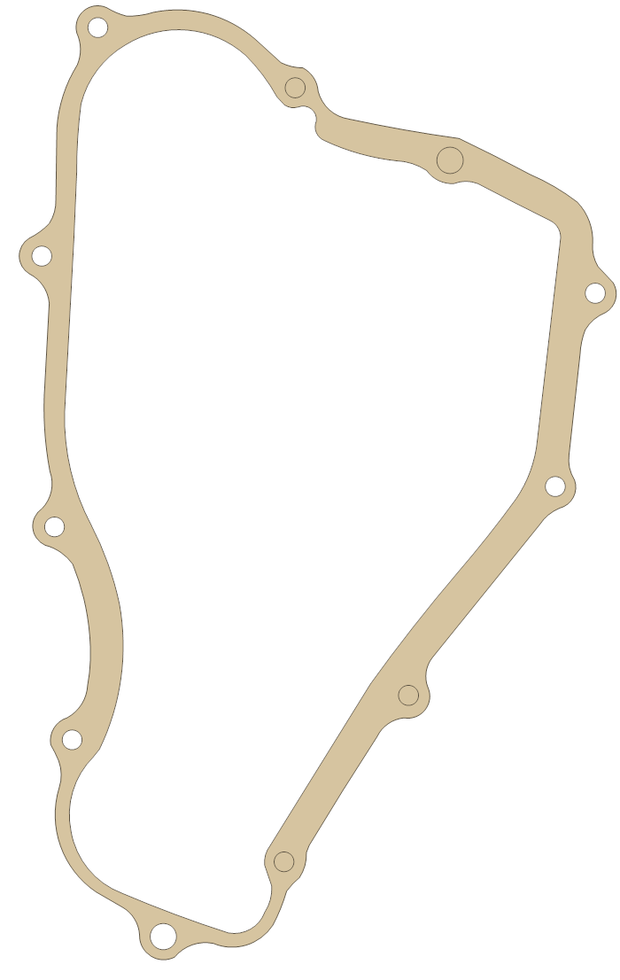 Honda CR250R Right Cover gasket outline