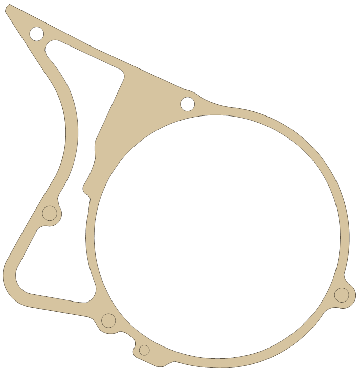 Honda L. Crankcase Cover gasket outline, OEM 11395-360-000, D material