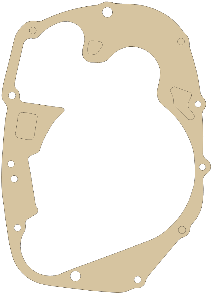 Honda R. Crankcase Cover gasket outline, OEM 11394-340-000, B material
