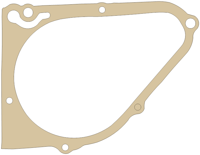 Honda L. Crankcase Cover gasket outline, OEM 11395-286-030, A material