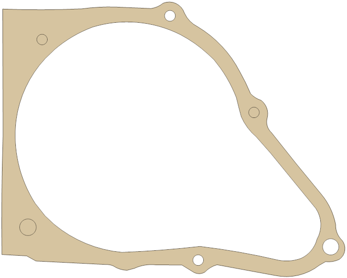 Honda L. Crankcase Cover gasket outline, OEM 11395-283-000, A material
