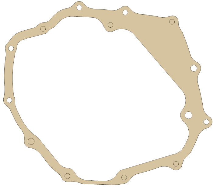 Honda TRX250 Crankcase Cover gasket outline