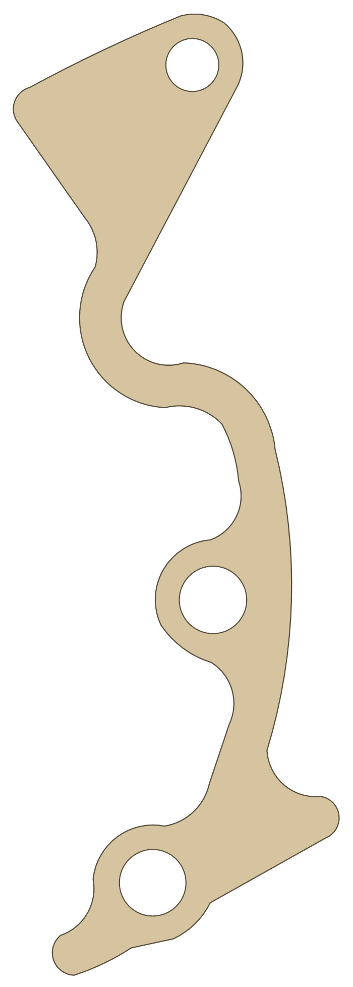 Honda VFR750F L. Cover gasket outline