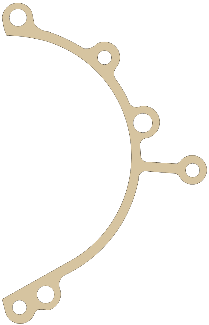 Honda L. Cover gasket outline, OEM 11343-MW4-000, A material
