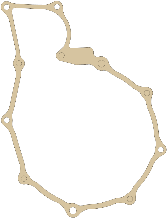 Honda L. Crankcase Cover gasket outline, OEM 11395-MV1-850, A material