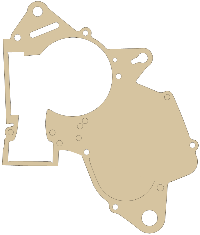 Honda Crankcase gasket outline, OEM 11191-KZ4-J10, A material