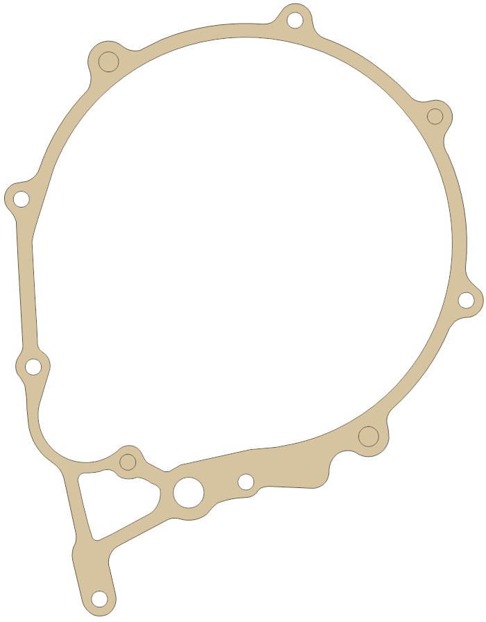 Honda XR650L Left Crankcase Cover gasket outline