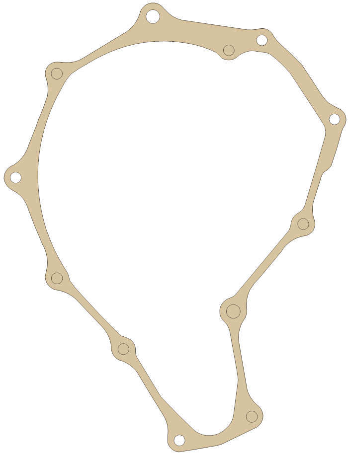 Honda TRX500FE Rear Crankcase gasket outline