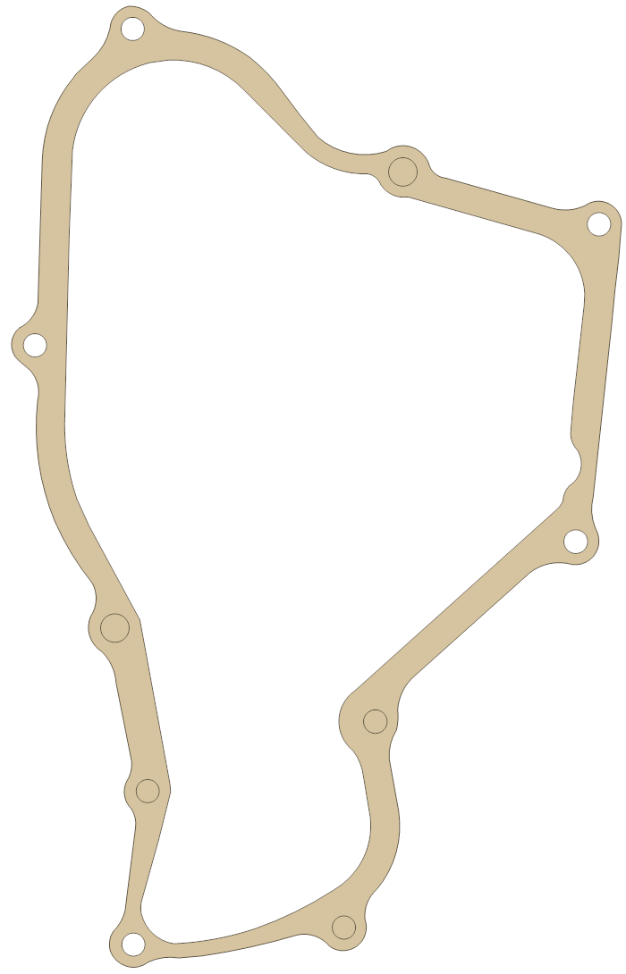 Honda R. Cover gasket outline, OEM 11393-GBF-830, A material