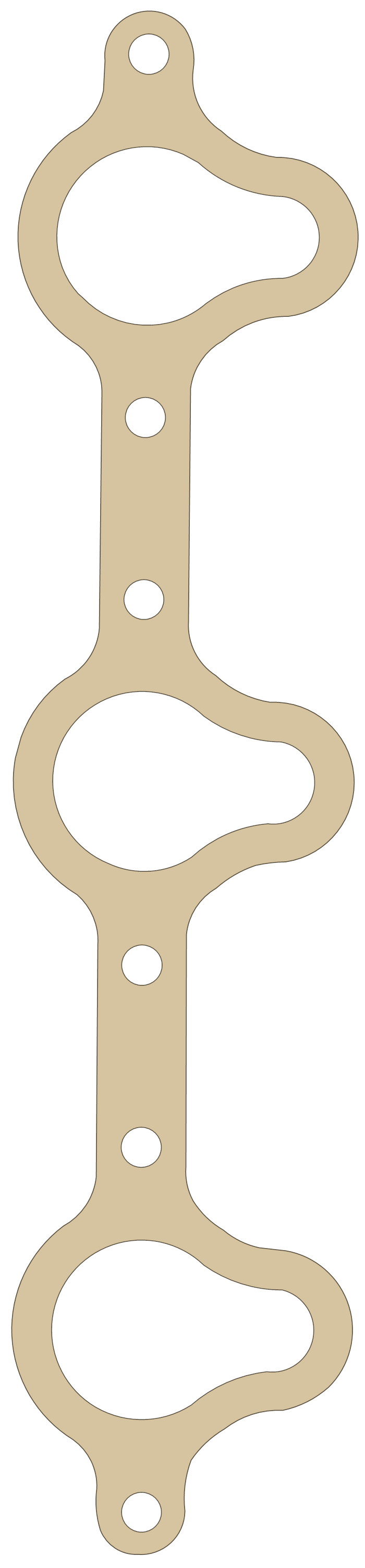 Honda 17134-MCA-003 gasket outline, OEM 17134-MCA-003, A material