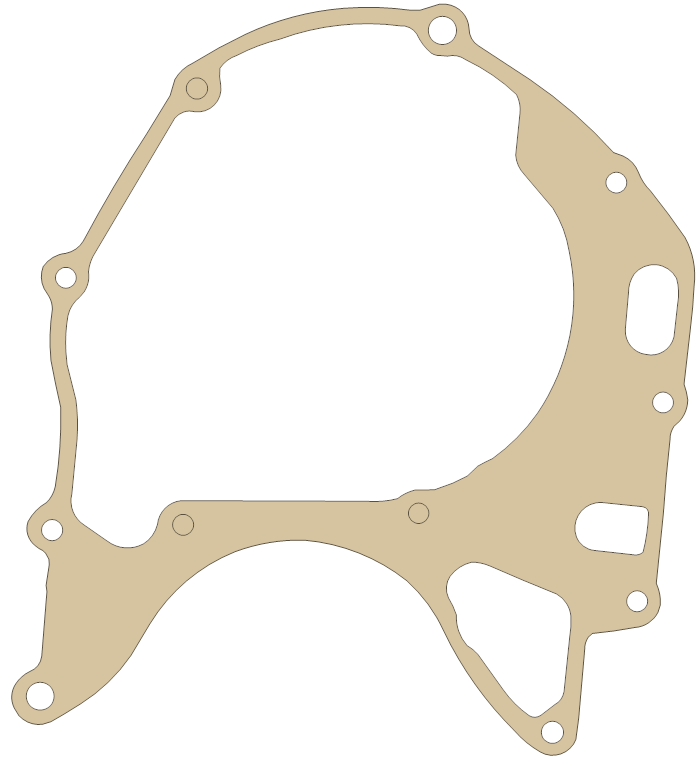 Honda Left Side Crankcase Cover gasket outline, OEM 11396-HB5-000, A material