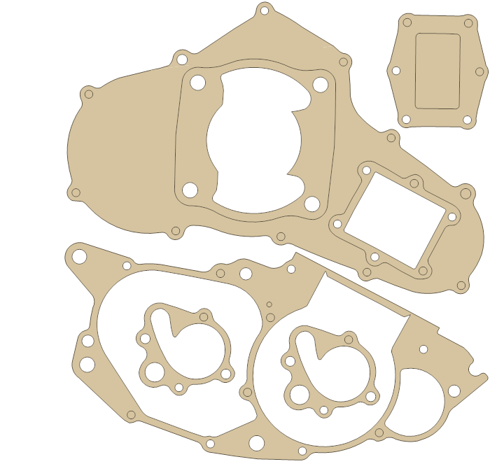 Honda Custom Set C gasket outline, OEM Custom Set C, A material