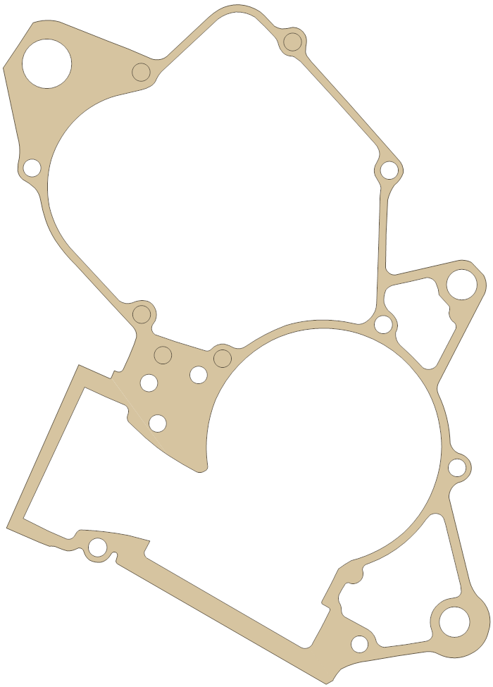 Honda CR125R Center Case gasket outline