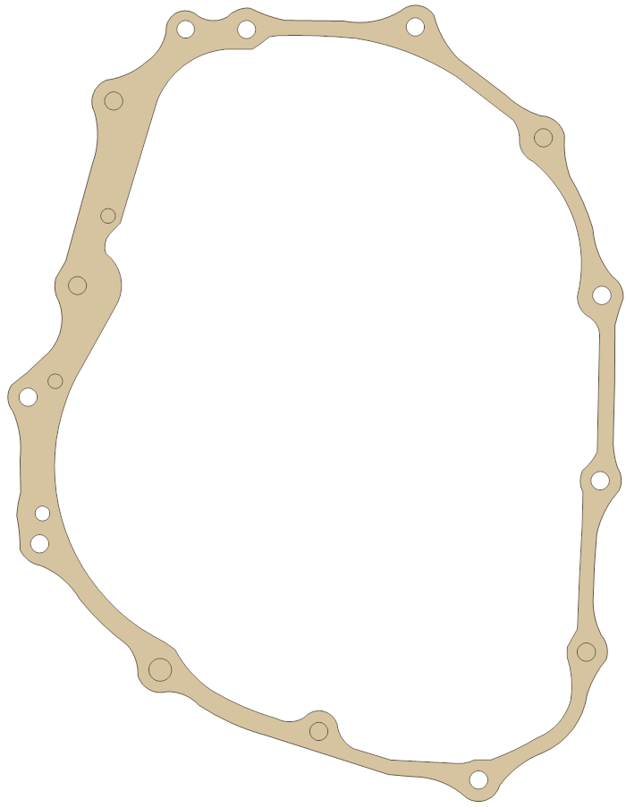 Honda R. Cover gasket outline, OEM 11394-KCY-671, A material
