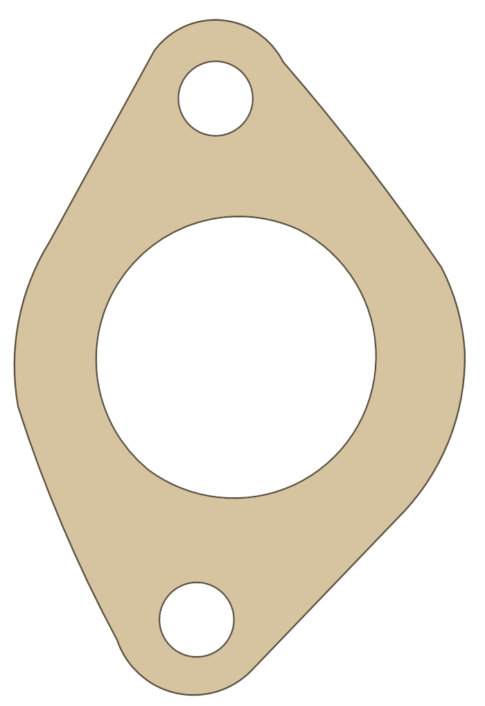 Honda TL125 Carburetor Insulator gasket outline