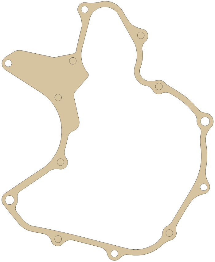 Honda 4 Cover gasket outline, OEM 11396-HB6-000, A material