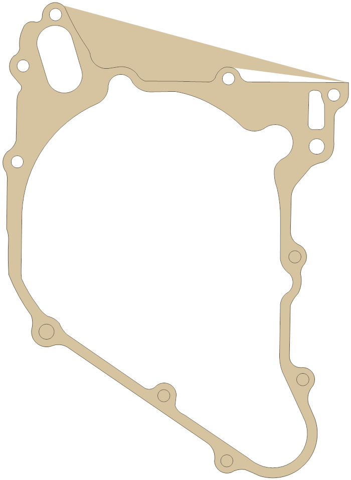 Honda L. Crankcase Cover gasket outline, OEM 11395-968-306, A material